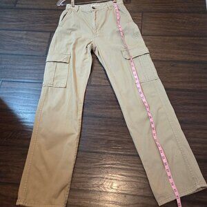 Stradivarius Women's Khaki Cargo Pants, Size 4